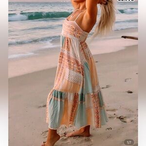 Bohemian Maxi Dress in Pastel Hues